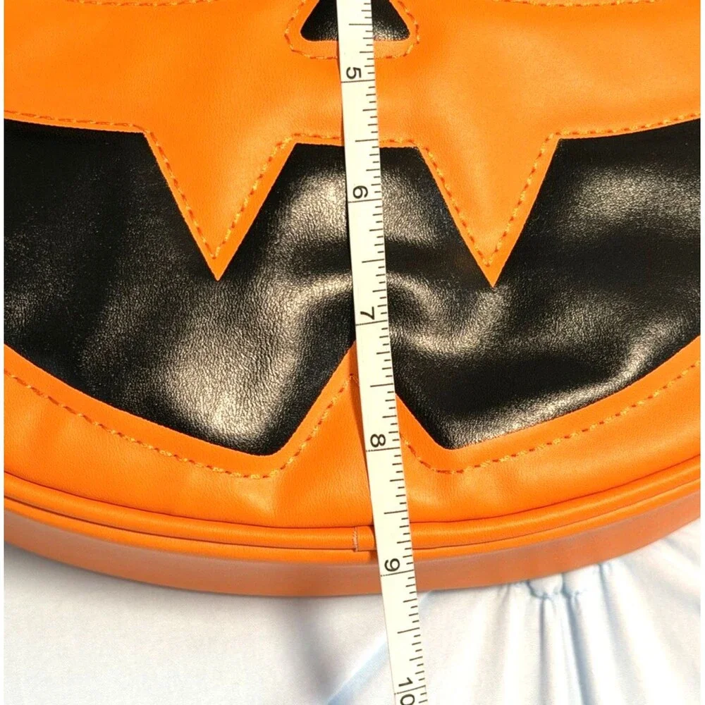 Erin Annie Orange Pumpkin Crossbody Purse Halloween Jack O Lantern Bag VEGAN